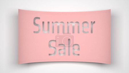 Téléchargez les photos : Papier note vente d'été sur un fond blanc. Illustration 3d. - en image libre de droit