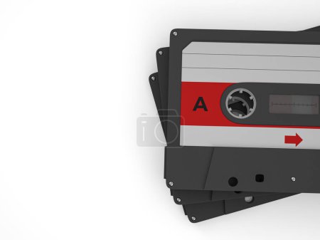 Photo for Cassette tapes on white background. 3d illustration. - Royalty Free Image