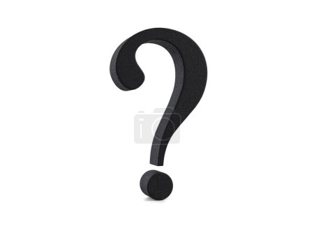 Photo for Plastic question symbol on a white background. 3d illustration. - Royalty Free Image
