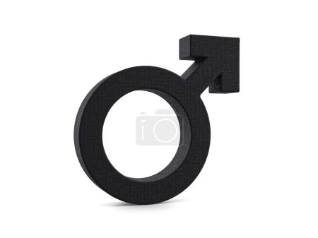 Photo for Plastic gender man symbol on a white background. 3d illustration. - Royalty Free Image