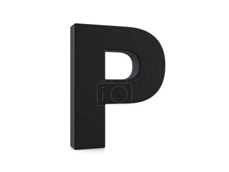 Photo for Plastic letter P on a white background. 3d illustration. - Royalty Free Image