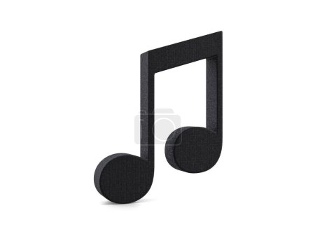 Photo for Plastic music note symbol on a white background. 3d illustration. - Royalty Free Image