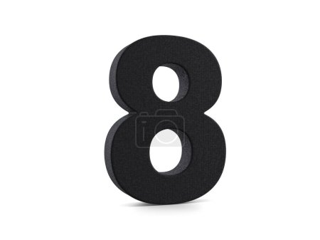 Photo for Plastic number eight on a white background. 3d illustration. - Royalty Free Image
