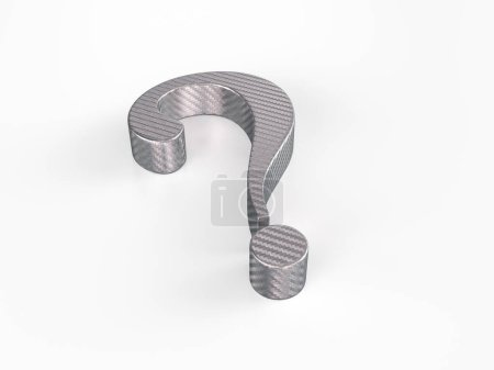Photo for Holographic foil question symbol on a white background. 3d illustration. - Royalty Free Image