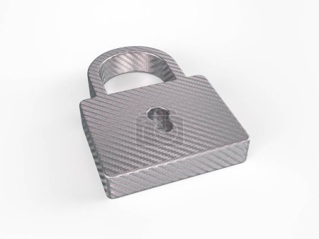 Photo for Holographic foil padlock symbol on a white background. 3d illustration. - Royalty Free Image