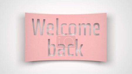 Photo for Paper note welcome back on a white background. 3d illustration. - Royalty Free Image