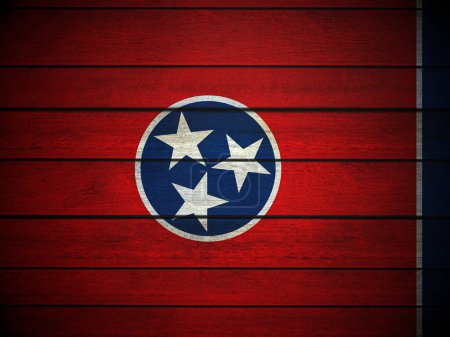 Foto de Fondo de bandera de Tennessee de madera. ilustración 3d. - Imagen libre de derechos