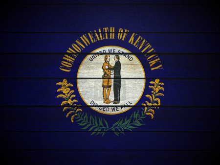 Téléchargez les photos : Fond du drapeau du Kentucky en bois. Illustration 3d. - en image libre de droit
