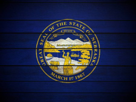 Photo for Wooden Nebraska flag background. 3d illustration. - Royalty Free Image