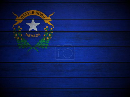 Foto de Fondo de madera de la bandera de Nevada. ilustración 3d. - Imagen libre de derechos