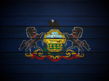 Foto de Fondo de bandera de madera de Pensilvania. ilustración 3d. - Imagen libre de derechos