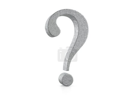 Photo for Foil question symbol on a white background. 3d illustration. - Royalty Free Image