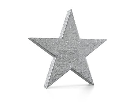 Photo for Foil star symbol on a white background. 3d illustration. - Royalty Free Image