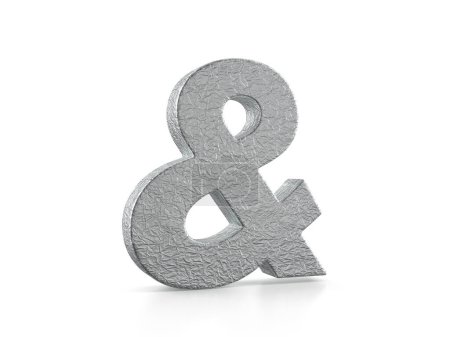 Photo for Foil ampersand symbol on a white background. 3d illustration. - Royalty Free Image