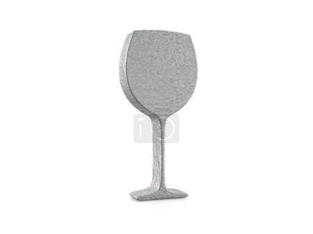 Foto de Lámina símbolo de copa de vino sobre un fondo blanco. ilustración 3d. - Imagen libre de derechos