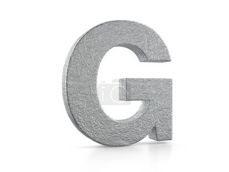 Photo for Foil letter G on a white background. 3d illustration. - Royalty Free Image
