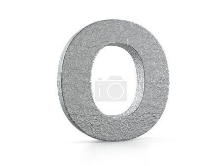 Photo for Foil letter O on a white background. 3d illustration. - Royalty Free Image