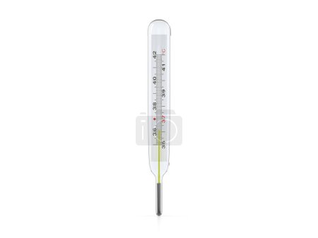 Photo for Classic medical thermomete on a white background. 3d illustration. - Royalty Free Image