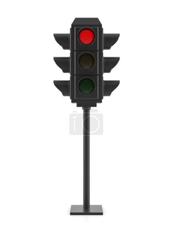 Photo for Traffic light on a white background. 3d illustration. - Royalty Free Image