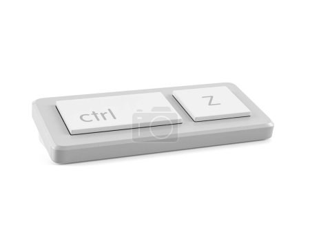 Téléchargez les photos : Mini clavier ctrl Z sur fond blanc. Illustration 3d. - en image libre de droit