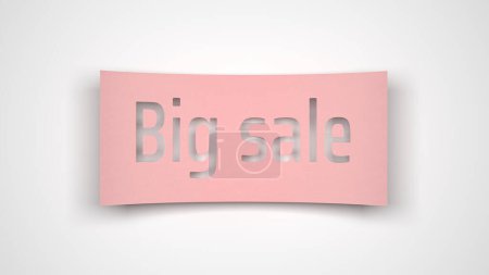 Photo for Paper note big sale on a white background. 3d illustration. - Royalty Free Image