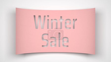 Foto de Nota de papel venta de invierno sobre un fondo blanco. ilustración 3d. - Imagen libre de derechos