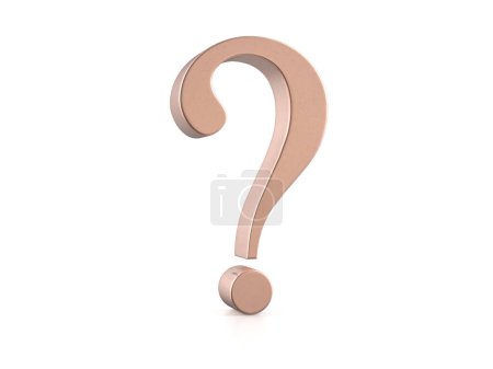 Photo for Cooper question symbol on a white background. 3d illustration. - Royalty Free Image