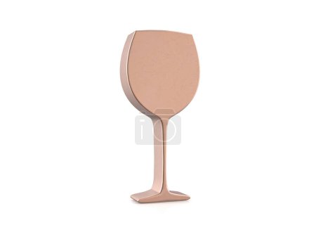 Photo for Cooper wine glass symbol on a white background. 3d illustration. - Royalty Free Image