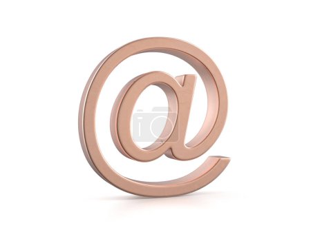 Photo for Cooper email symbol on a white background. 3d illustration. - Royalty Free Image