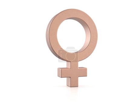 Photo for Cooper gender woman symbol on a white background. 3d illustration. - Royalty Free Image