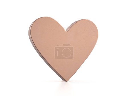 Photo for Cooper heart symbol on a white background. 3d illustration. - Royalty Free Image