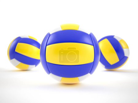 Photo for Volleyball balls on a white background. 3d illustration. - Royalty Free Image