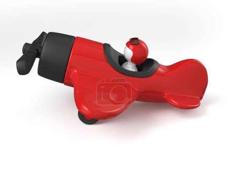 Photo for Toy airplaine on a white background. 3d illustration. - Royalty Free Image