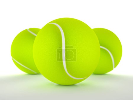 Photo for Tennis balls on a black background. 3d illustration. - Royalty Free Image