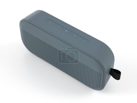 Photo for Bluetooth speaker on a white background. 3d illustration. - Royalty Free Image