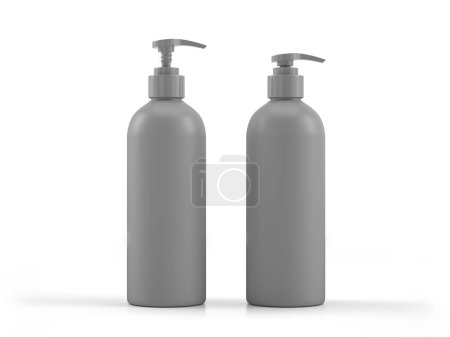 Photo for Cosmetic bottles on a white background. 3d illustration. - Royalty Free Image