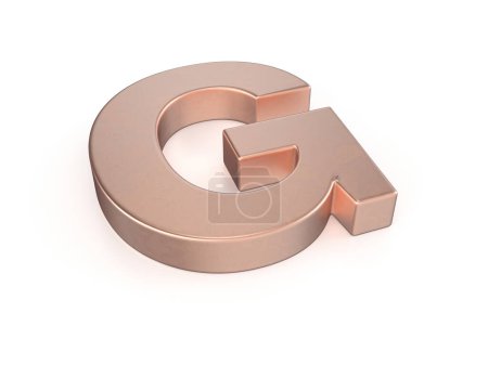 Photo for Cooper letter G on a white background. 3d illustration. - Royalty Free Image