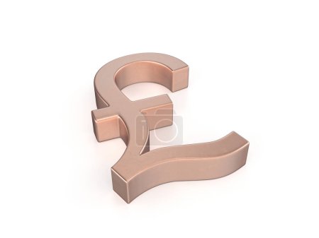 Photo for Cooper pound symbol on a white background. 3d illustration. - Royalty Free Image