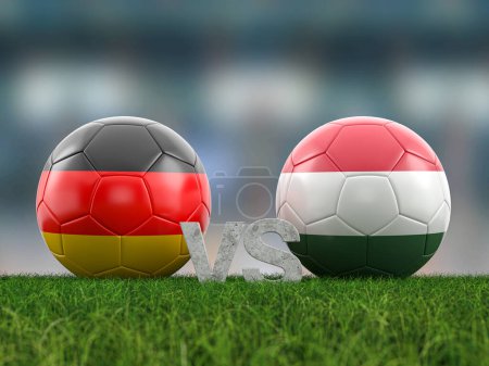 Foto de Copa del euro de fútbol grupo A Alemania vs Hungría. ilustración 3d. - Imagen libre de derechos