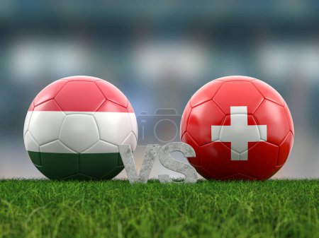 Téléchargez les photos : Football Coupe d'euro groupe A Hongrie vs Suisse. Illustration 3d. - en image libre de droit