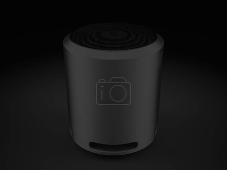 Photo for Bluetooth speaker on a black background. 3d illustration. - Royalty Free Image