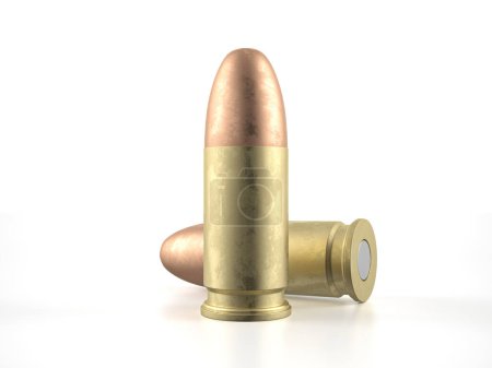Photo for Bullets on a white background. 3d illustration. - Royalty Free Image