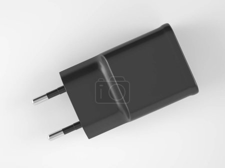 Phone charger on a white background. 3d illustration.