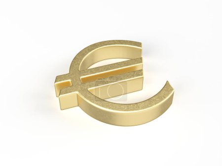 Photo for Gold euro symbol on a white background. 3d illustration. - Royalty Free Image