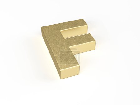 Photo for Gold letter F on a white background. 3d illustration. - Royalty Free Image