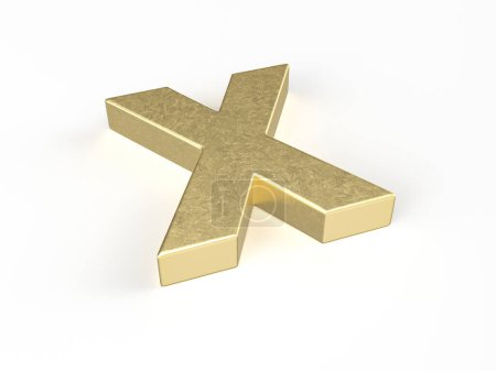 Photo for Gold letter X on a white background. 3d illustration. - Royalty Free Image