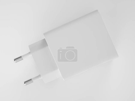 Phone charger on a white background. 3d illustration.