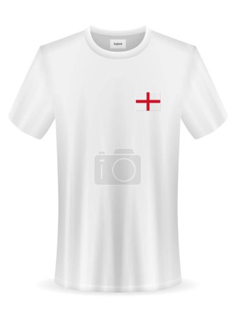 Ilustración de Camiseta con bandera de Inglaterra sobre fondo blanco. Ilustración vectorial. - Imagen libre de derechos