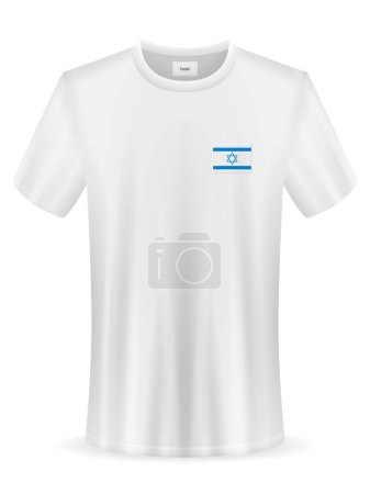 Illustration for T-shirt with Israel flag on a white background. Vector illustration. - Royalty Free Image