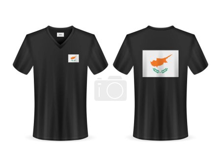 Illustration for T-shirt with Cyprus flag on a white background. Vector illustration. - Royalty Free Image